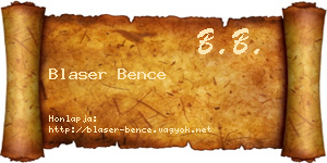 Blaser Bence névjegykártya